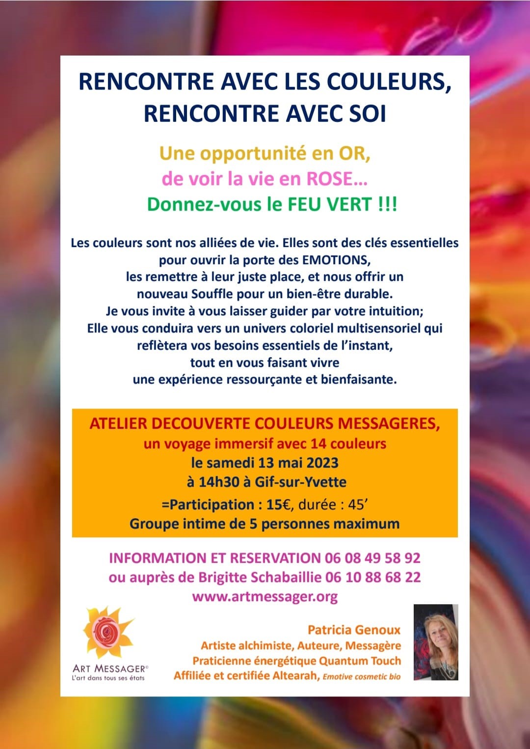 Affiche invitation Rencontre couleurs P Genoux