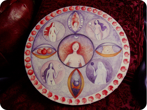 mandala lune rouge